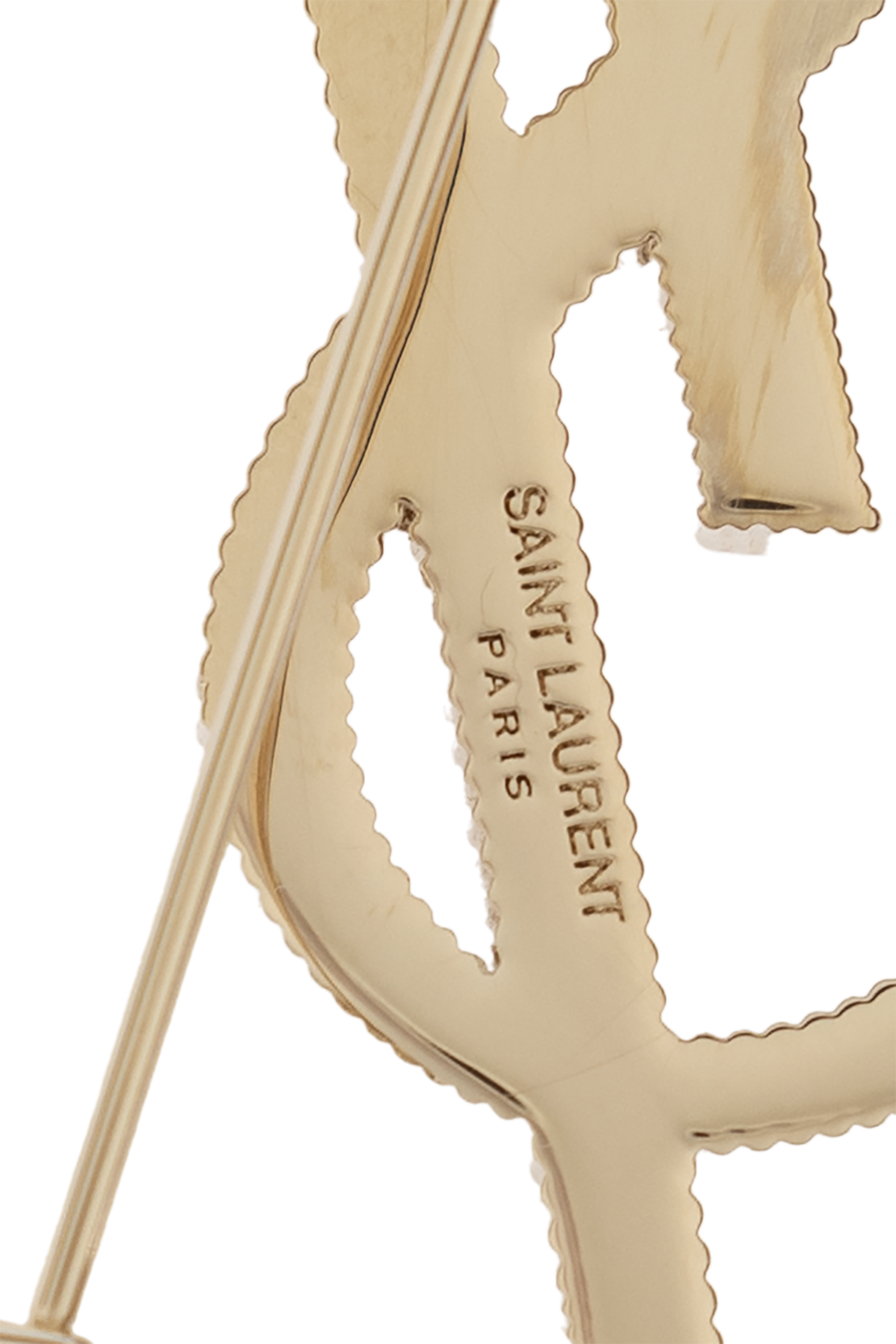 Gold Logo-shaped brooch Saint Laurent - Vitkac AS